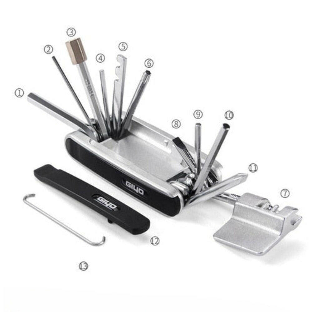 12 in 1 Bicycle Repair Tools Kit Portable MTB Bike Mini Cycling Multitool Hex Spoke Screwdrivers Tyre Lever Allen Wrench-WAYBIKER