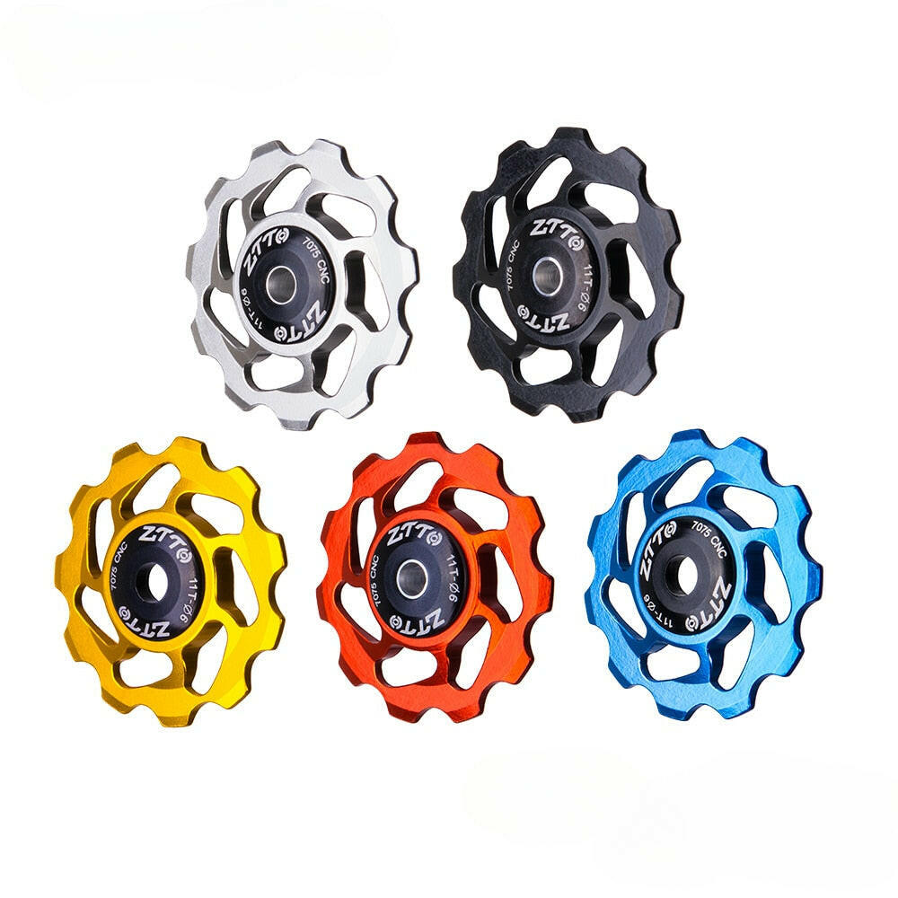 ZTTO 11T MTB Bicycle Rear Derailleur Jockey Wheel Ceramic Bearing Pulley AL7075 CNC Road Bike Guide Roller Idler 4mm 5mm 6mm-WAYBIKER