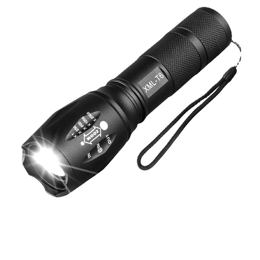 Portable Powerful LED Lamp XML-T6  Flashlight Linterna Torch Uses 18650 Chargeable Battery Outdoor Camping Tactics Flash Light-WAYBIKER