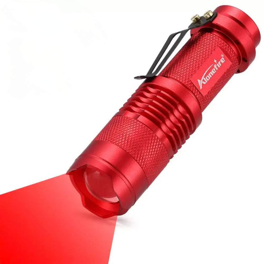 Red Light Zoom Flashlight Mini Hunting Bees Fishing Blood Vessels Astronomy Observe Star Hotel Camera Detector Lamp Torch AA Cel-WAYBIKER
