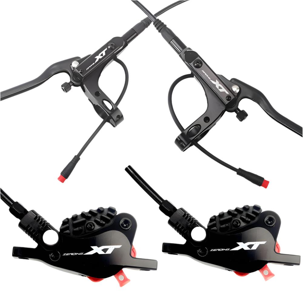 ZEROING E-bike Brake Electric Scooter 4 Piston Hydraulic Disc Brake XT With Cooling Full Meatal Pads CNC Tech Mineral Oil Brake-WAYBIKER