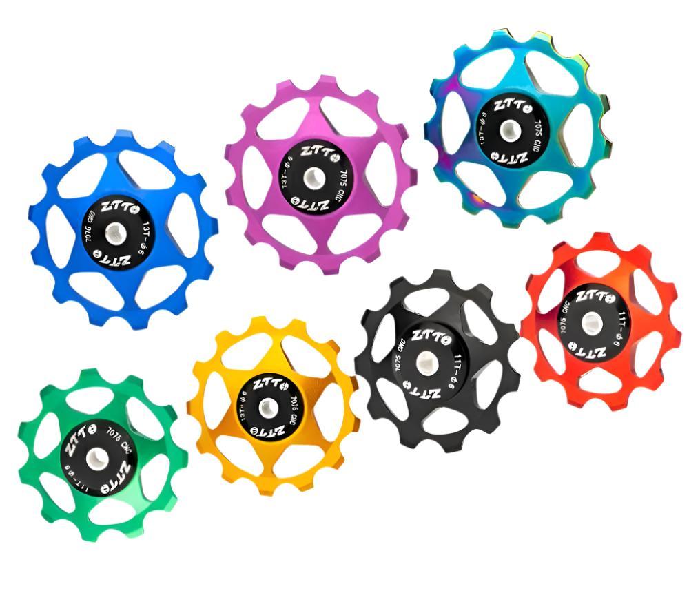ZTTO 11T 13T MTB Bicycle Rear Derailleur Jockey Wheel Steel Bearing Pulley AL7075 CNC Road Bike Guide Roller Idler 4mm 5mm 6mm-WAYBIKER