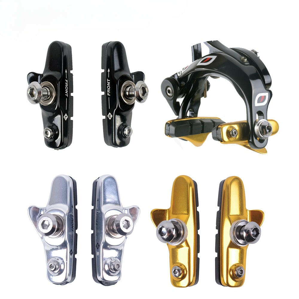 ZTTO Road Bike Brake Shoes Pads C-Brake Shoes Light-Weight  Aluminum Alloy Pads Rubber Brake Shoes for C-Brake Calipers-WAYBIKER