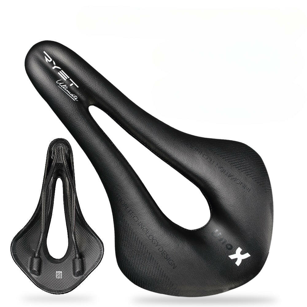 RYET Carbon Leather Saddle Ultralight Road Bike MTB Racing Pu Soft Seat Cushion Bicycle OVAL RAIL7*9 Seating Cycling Accessories-WAYBIKER