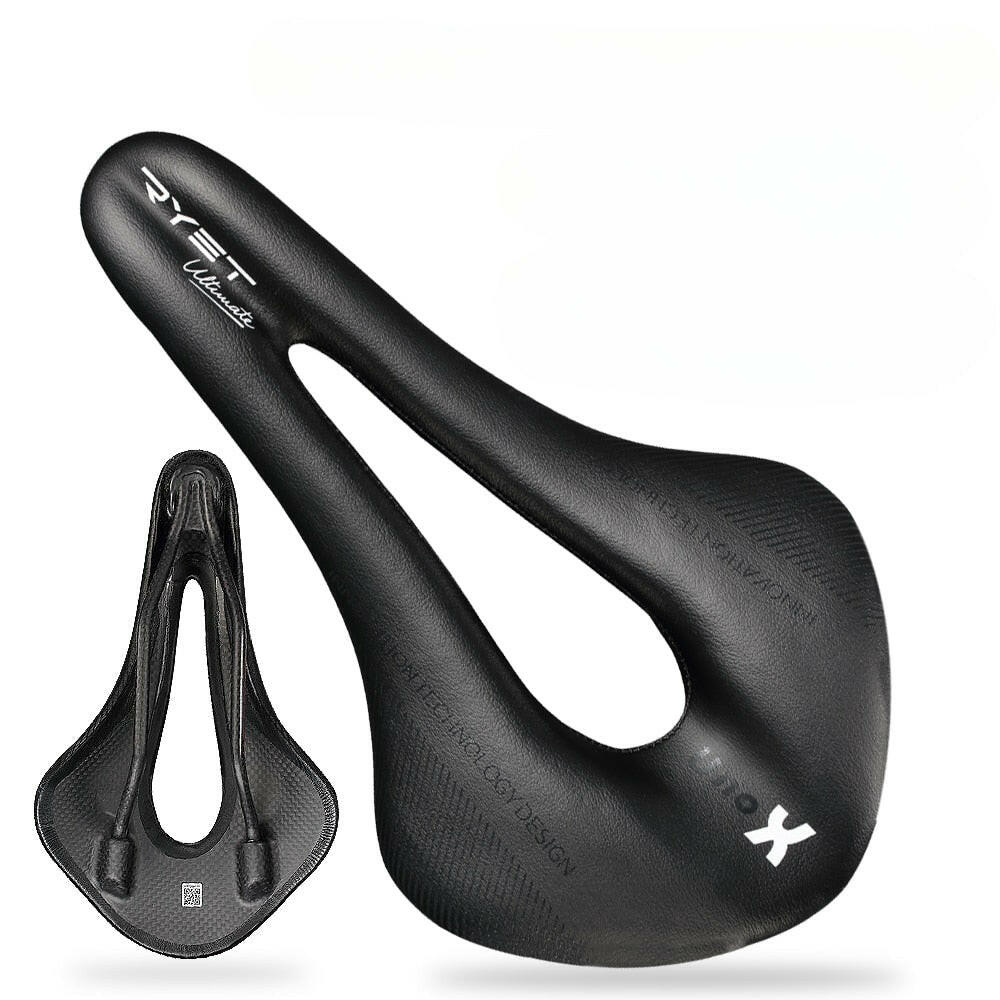 RYET Carbon Leather Saddle Ultralight Road Bike MTB Racing Pu Soft Seat Cushion Bicycle OVAL RAIL7*9 Seating Cycling Accessories