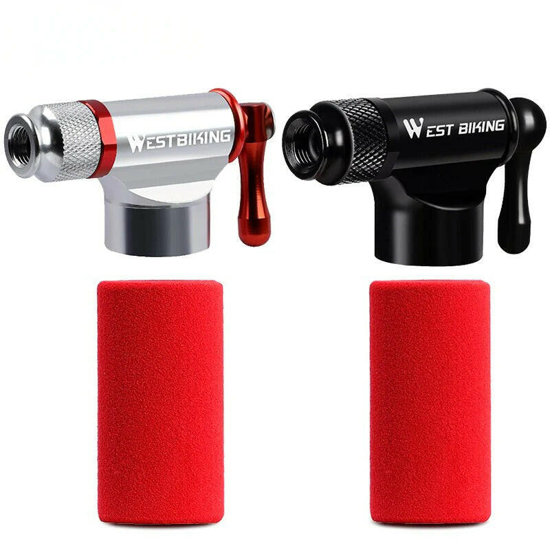 WEST BIKING Mini Bicycle CO2 Pump Portable Tire Inflator For Schrader Presta Adapter MTB Road Bike Aluminum Alloy Automatic Pump-WAYBIKER