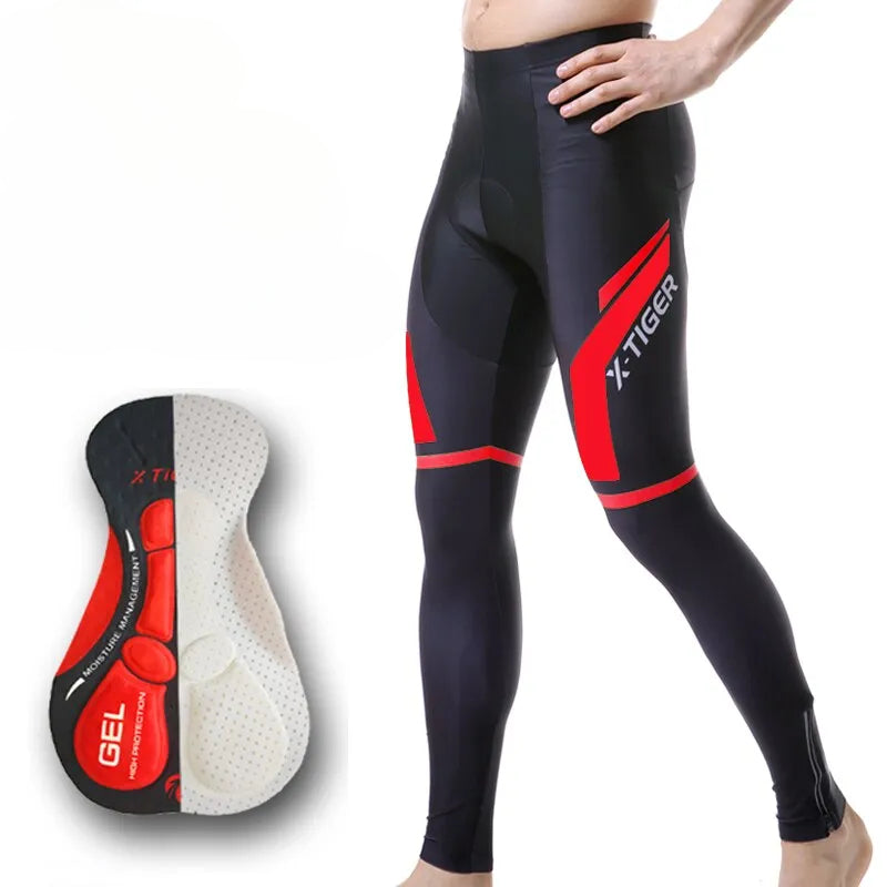 X-TIGER Cycling Pants Spring Autumn Coolmax Cycling Trousers with 5D Gel Pad Riding Bicycle Pants 100% Lycra Pantalon MTB
