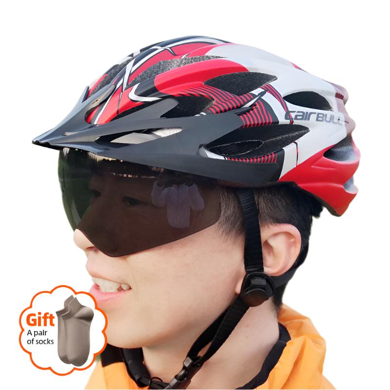 Bicycle Safety Helmets cairbull Removable Lens Visor Mountain Road Bike Helmet Integrally-molded Ultralight With Rearlight cap-WAYBIKER