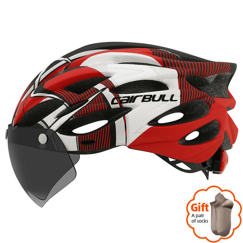 Bicycle Safety Helmets cairbull Removable Lens Visor Mountain Road Bike Helmet Integrally-molded Ultralight With Rearlight cap-WAYBIKER