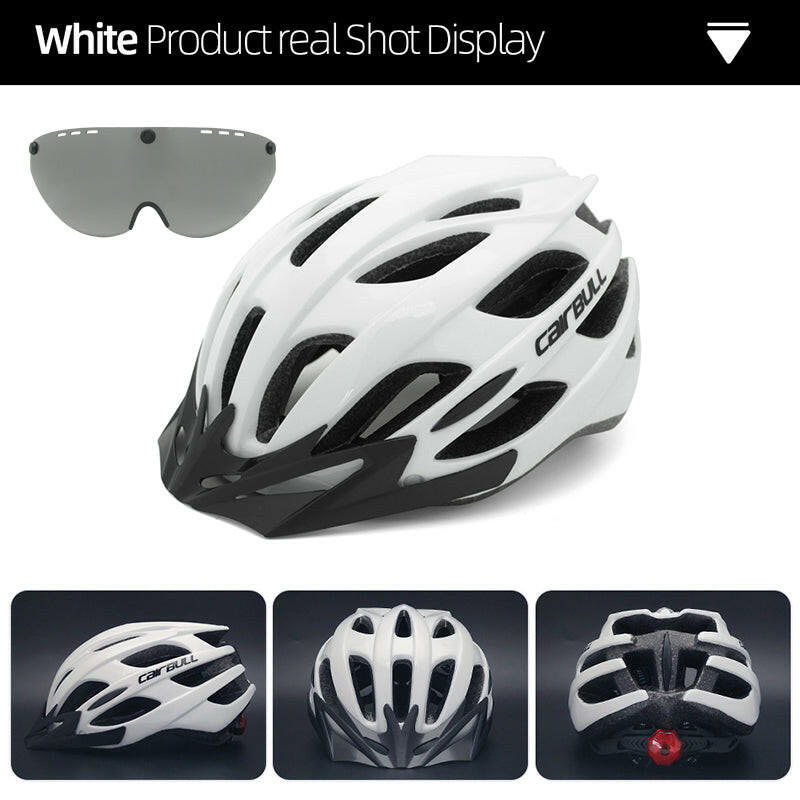 CAIRBULL Aero Road Bike Helmet Specialized MTB Cycling Helmets Goggles Adult Men Women Removable Visor Lens With Taillight EPS-WAYBIKER