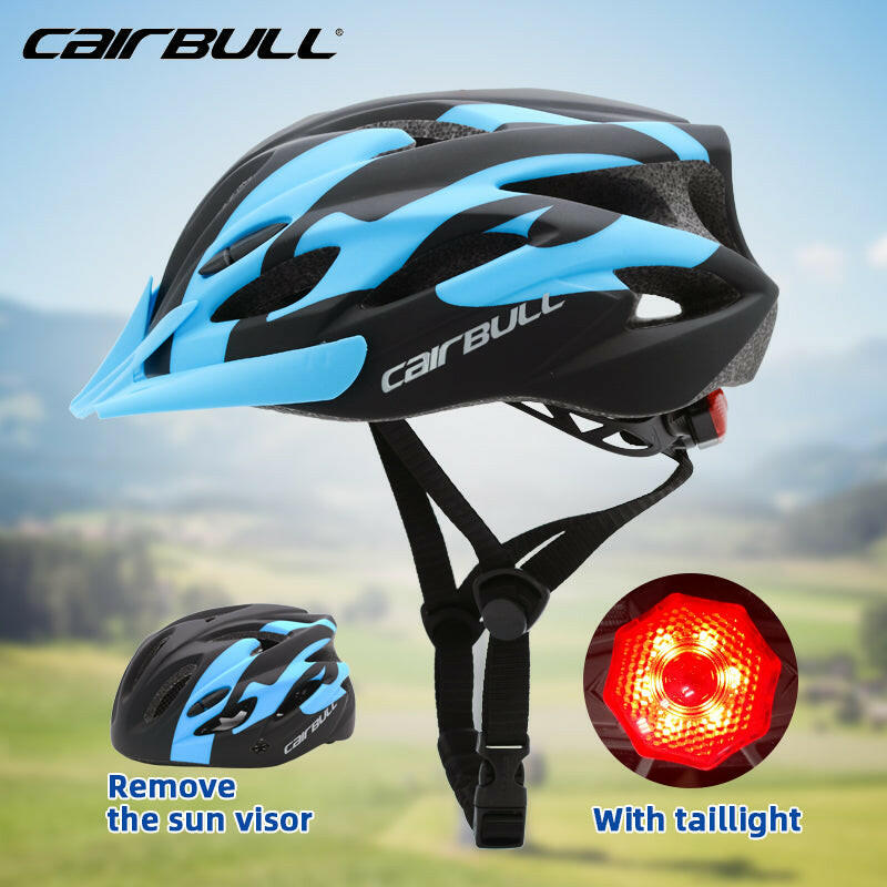CAIRBULL Road Bike Helmet Men Women Outdoor Ultralight Cycling Safety Helmet Mtb Mountain Bicycle Helmets with Rear Light Visor-WAYBIKER