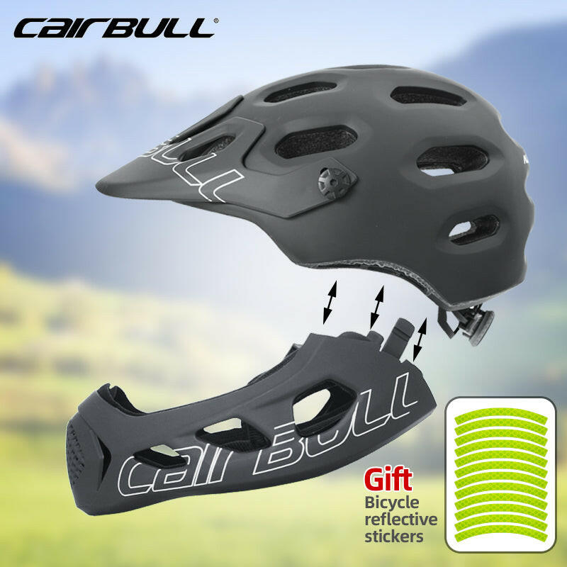 Cairbull Full Face Cycling Helmet Man Mountain Sports Safety Bike Hat Woman Mtb Bike Cap Bicycle Helmet Light Integrally-Molded