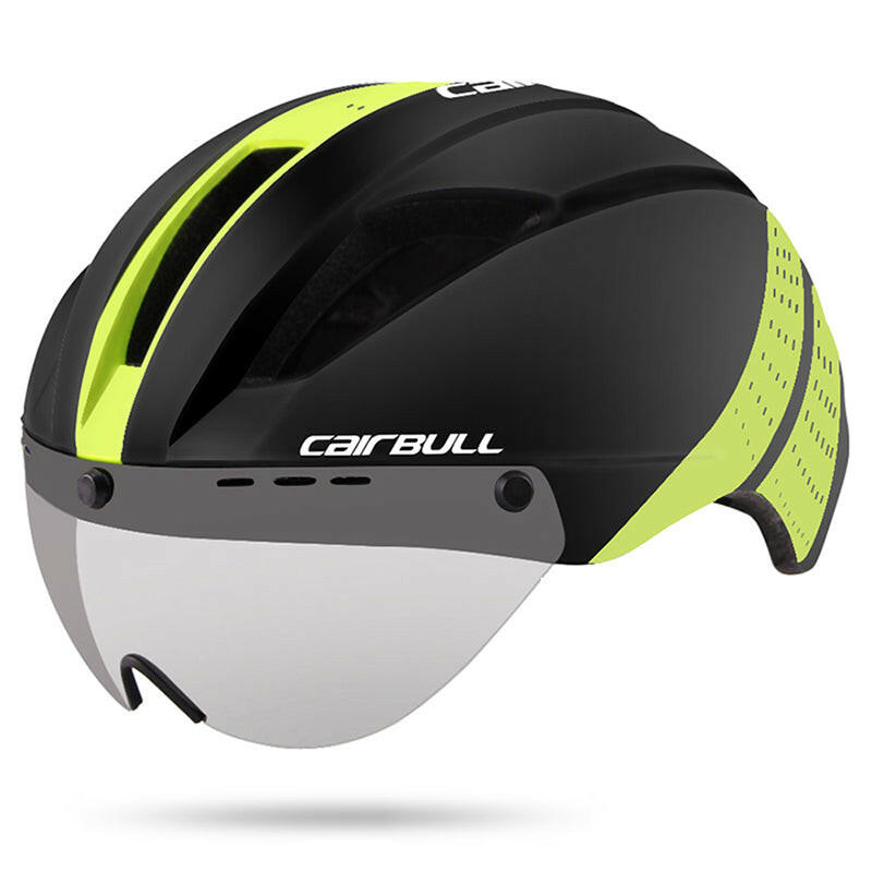Cairbull Integral Bicycle Helmet TT Road Aero Helmet Goggle City Casque Velo Route With Lens for Bicycle Adults Men Women EPS+PC-WAYBIKER