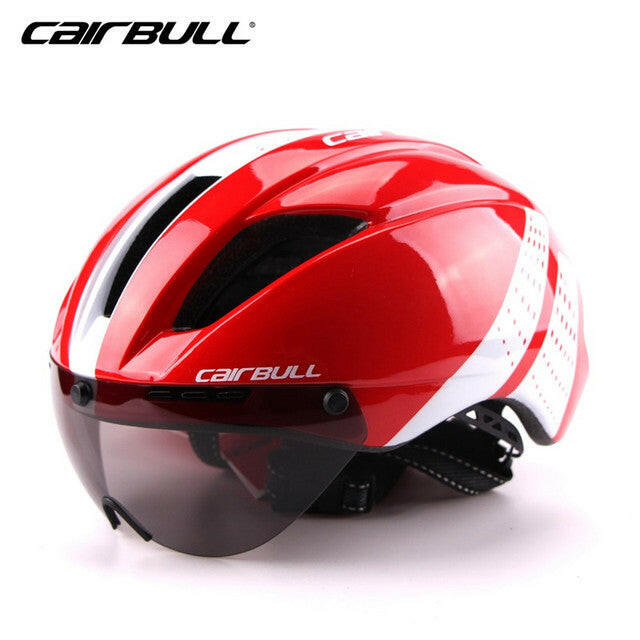 Cairbull Integral Bicycle Helmet TT Road Aero Helmet Goggle City Casque Velo Route With Lens for Bicycle Adults Men Women EPS+PC
