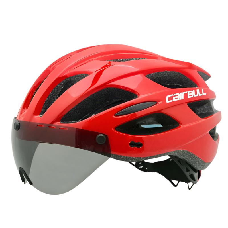 Cairbull Mtb Helmet Light Road Bycicle for Men With Taillight Visor Lens Mountain Bike Safety Helmet Casco Bicicleta Ventilated-WAYBIKER