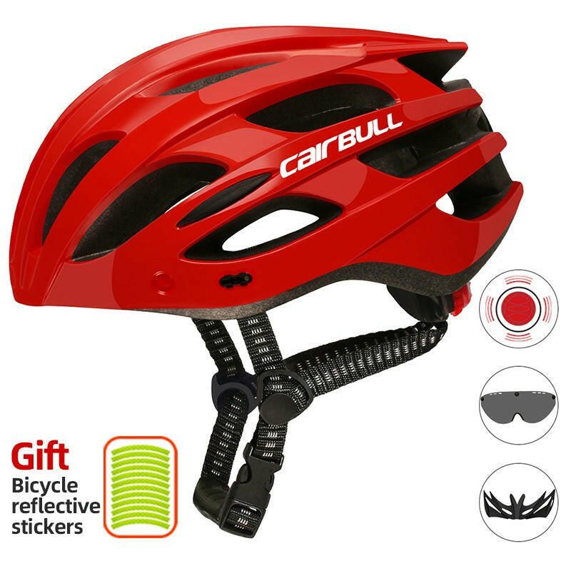 Cairbull Mtb Helmet Light Road Bycicle for Men With Taillight Visor Lens Mountain Bike Safety Helmet Casco Bicicleta Ventilated-WAYBIKER
