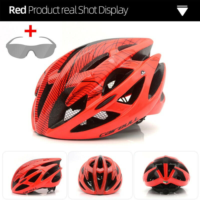 Cairbull Road Cycling Helmet Men's Racing Bike Integrally-Molded Lightweight Helmet with Cycling Glasses Casco Bicicleta Hombre-WAYBIKER