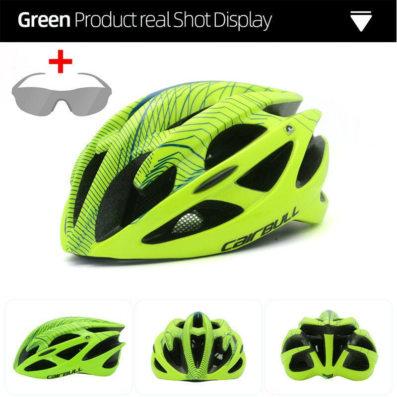 Cairbull Road Cycling Helmet Men's Racing Bike Integrally-Molded Lightweight Helmet with Cycling Glasses Casco Bicicleta Hombre-WAYBIKER