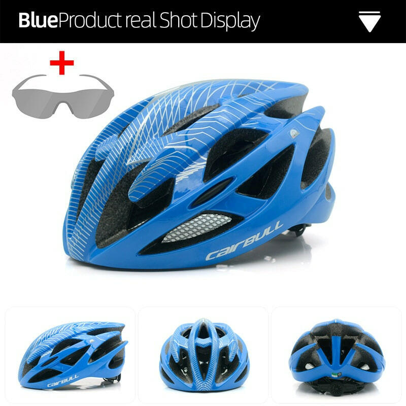 Cairbull Road Cycling Helmet Men's Racing Bike Integrally-Molded Lightweight Helmet with Cycling Glasses Casco Bicicleta Hombre-WAYBIKER
