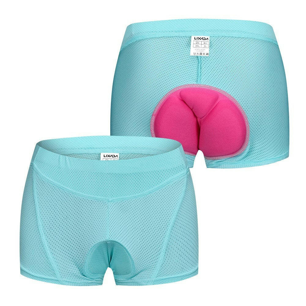 Women Cycling Underwear Gel 3D Padded Pants Bike Bicycle Rose