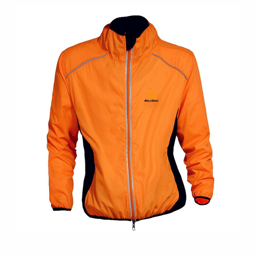 WOLFBIKE Cycling Jersey Men Riding Breathable Jacket Cycle Clothing Bike Long Sleeve Wind Coat Green L-WAYBIKER