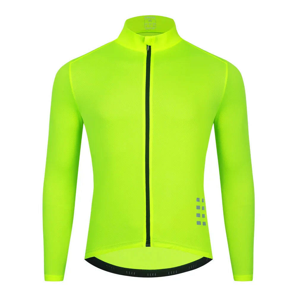 WOSAWE Mesh Breathable Cycling Jersey Long Sleeve MTB Bicycle Cycling Clothing Mountain Bike Sportswear Tops Reflective