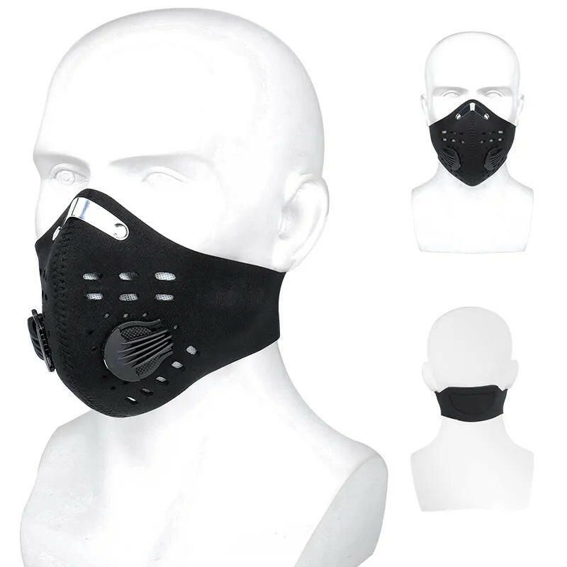 X-TIGER Cycling Face Mask with Filters Anti-Pollution Cycling Mask Activated Carbon Breathing Valve Bike Mouth Caps Mascarilla-WAYBIKER