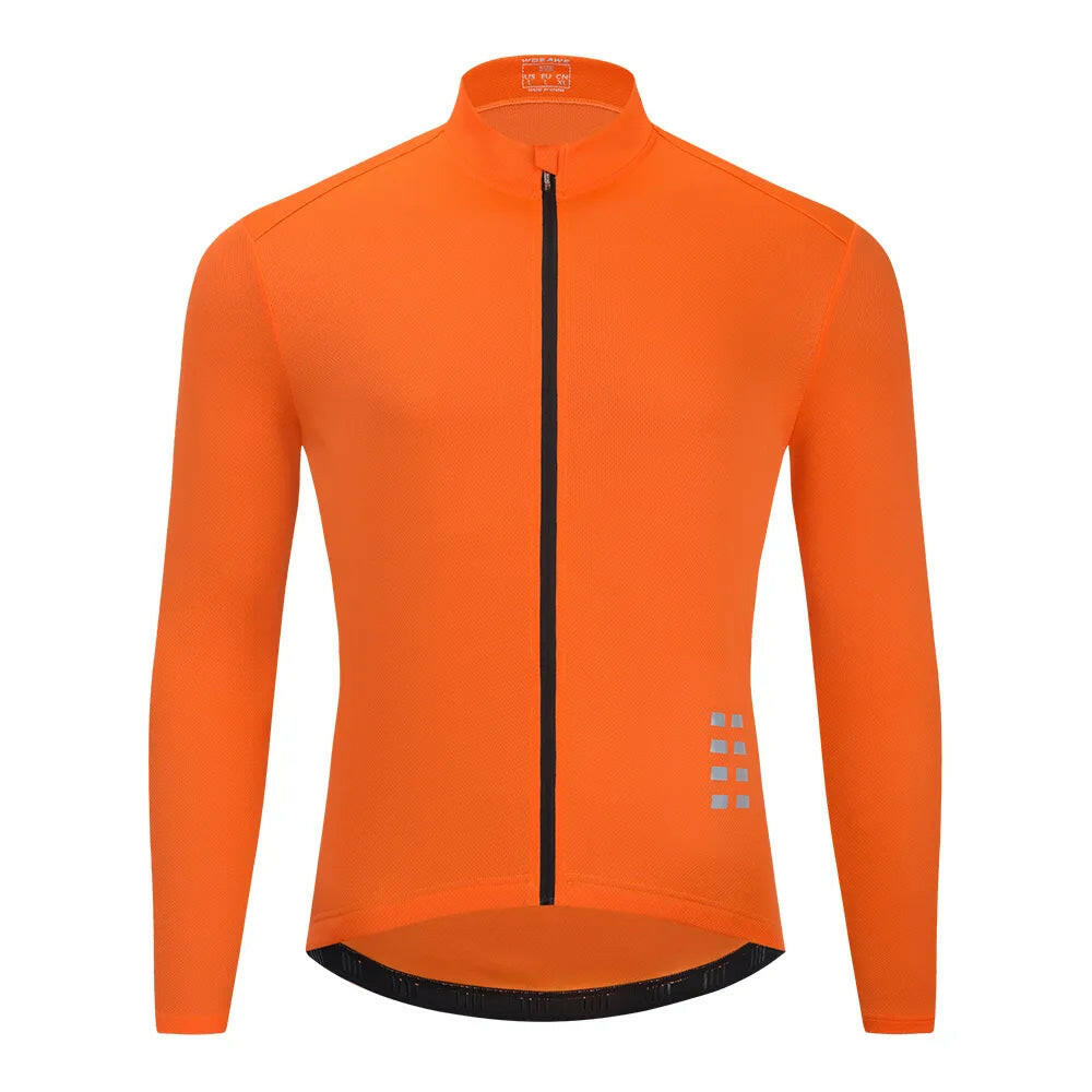 WOSAWE Mesh Breathable Cycling Jersey Long Sleeve MTB Bicycle Cycling Clothing Mountain Bike Sportswear Tops Reflective-WAYBIKER