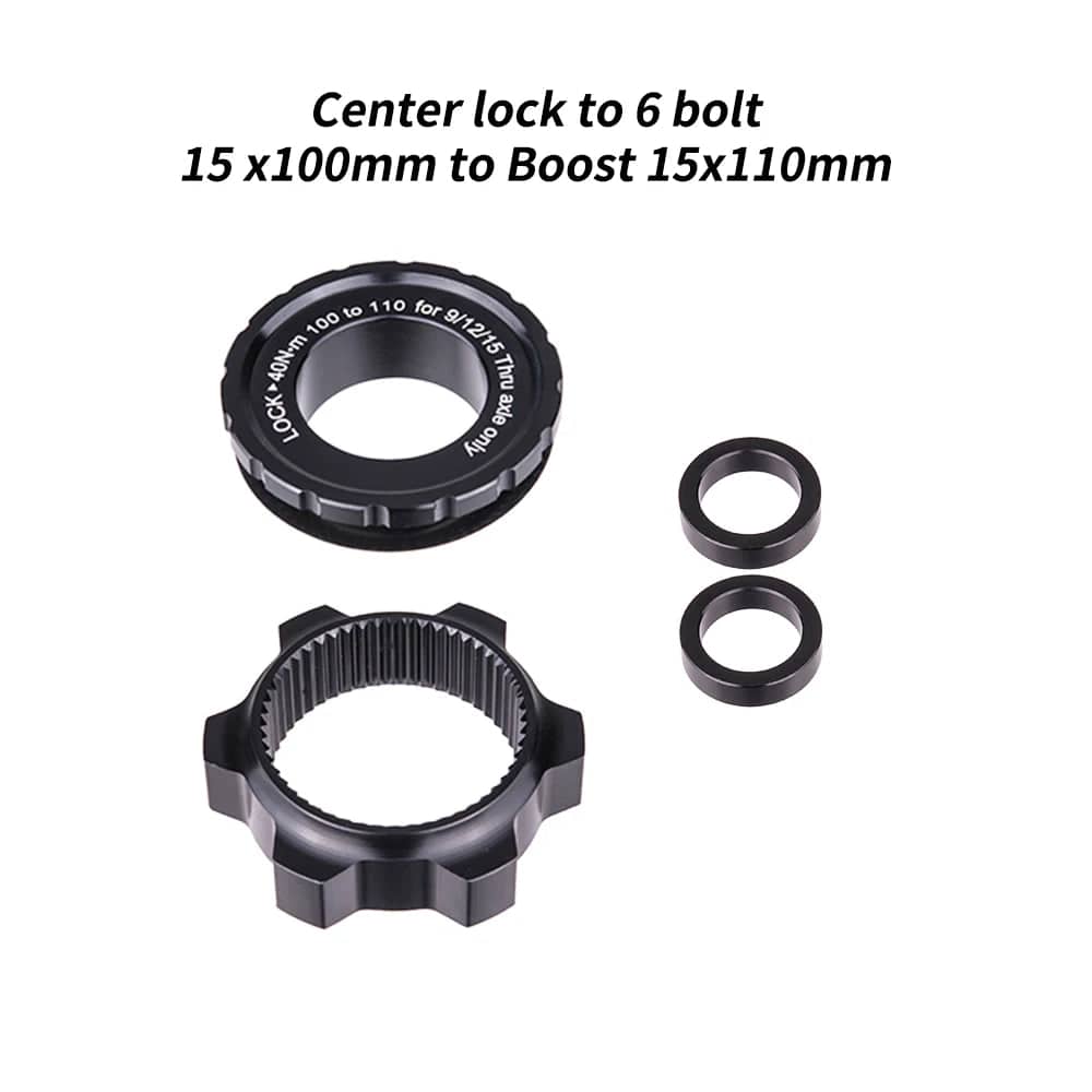 ZTTO Bicycle Hub Center Lock Adapter to 6 Bolt Disc Brake Boost Hub Spacer 15x100 to 15 x 110 Front Rear Washer 12x148 Thru Axle-WAYBIKER