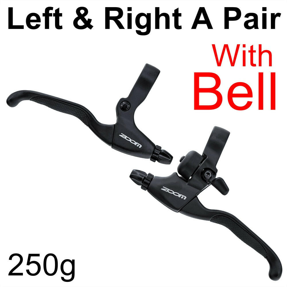 ZOOM bike Brake Lever with Bell Aluminum Alloy V Brake Disc Brake Levers fold bike Brake Levers for 22.2mm handlebar-WAYBIKER