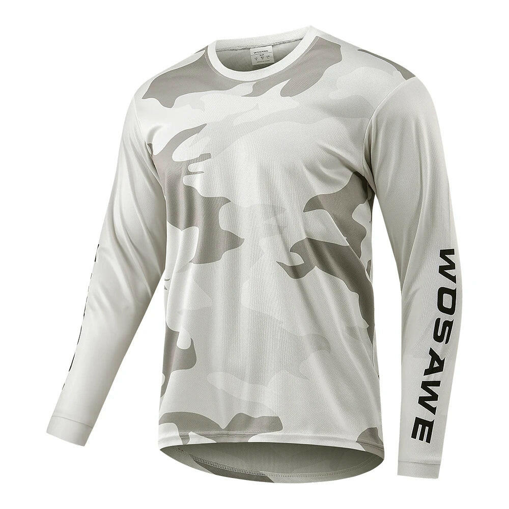 WOSAWE Men's Downhill Jerseys Mens Long Sleeve Cycling Jersey Mountain Bike MTB Enduro Trail Racing Top-WAYBIKER
