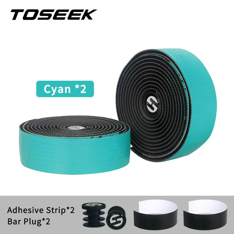 TOSEEK Bicycle Handlebar Tape Anti-Vibration PU EVA Bent Cycling Road Bike Tapes Racing Breathable Non-Slip Handle Bar Belt Wrap-WAYBIKER