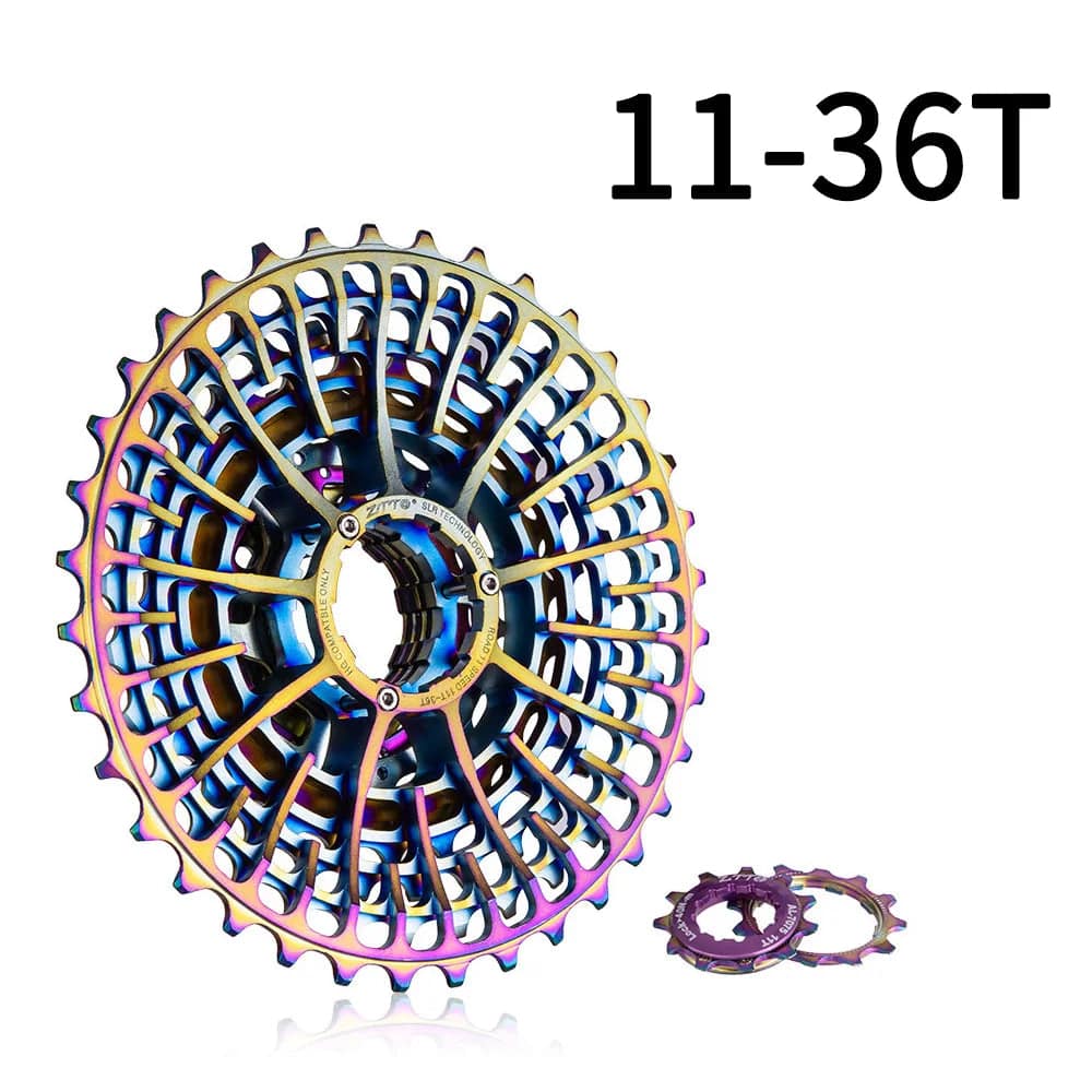 ZTTO Gravel Bike 11 Speed 11-36T UltraLight Cassette Road Bicycle Sprocket Colorful 11Speed 34T Rainbow K7 11v 32T 11-28T 105-WAYBIKER