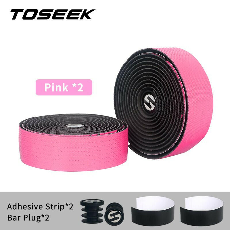 TOSEEK Bicycle Handlebar Tape Anti-Vibration PU EVA Bent Cycling Road Bike Tapes Racing Breathable Non-Slip Handle Bar Belt Wrap-WAYBIKER