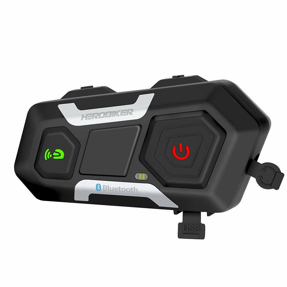 HEROBIKER Motorcycle Intercom Waterproof 1200M Bluetooth Intercom Helmet Headset Moto Headset Wireless Headset Interphone-WAYBIKER