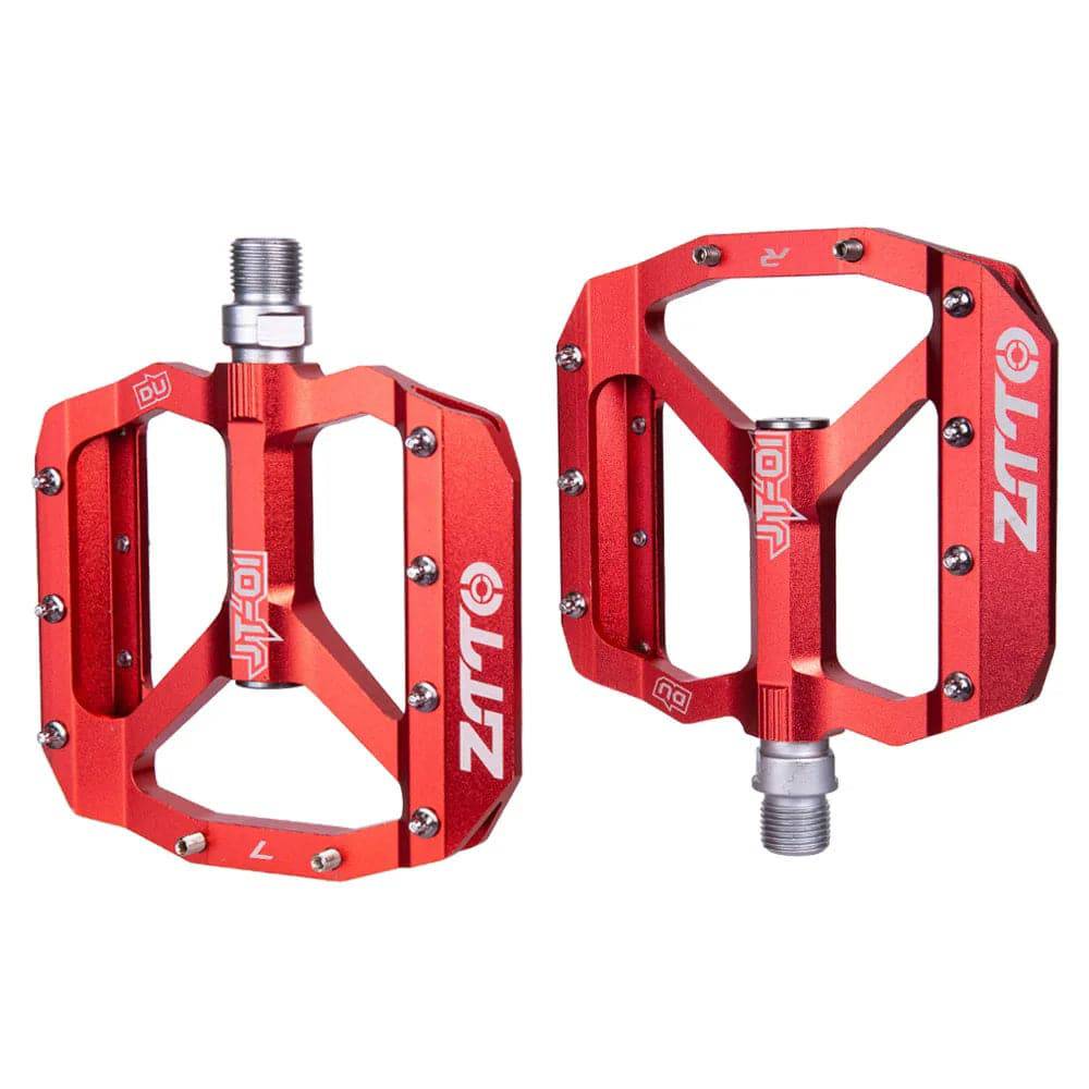 ZTTO MTB Bearing Aluminum Alloy Flat Pedal Bicycle Good Grip Lightweight 9/16 Pedals Big For Gravel Bike Enduro Downhill JT01