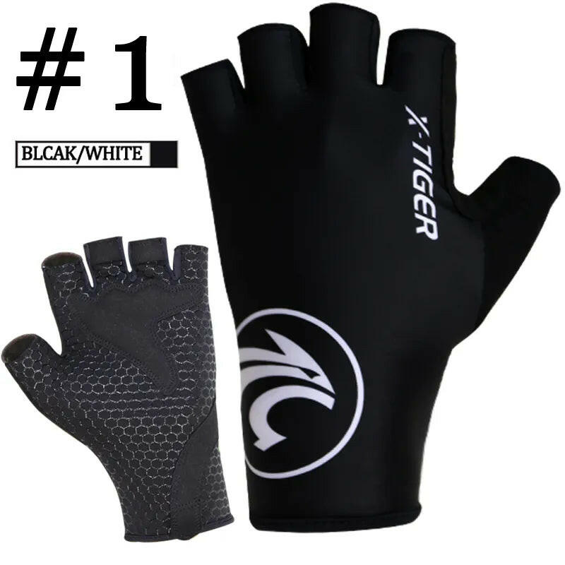 X-Tiger Cycling Gloves Outdoor Protect MTB Bike Gloves Washable Breathable Polyester Spandex Half Finger Racing Bicycle Gloves-WAYBIKER