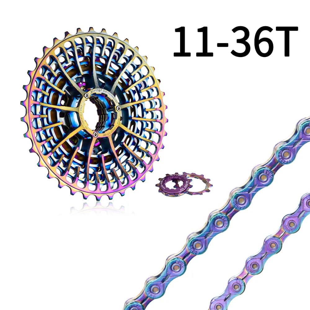 ZTTO Gravel Bike 11 Speed 11-36T UltraLight Cassette Road Bicycle Sprocket Colorful 11Speed 34T Rainbow K7 11v 32T 11-28T 105-WAYBIKER