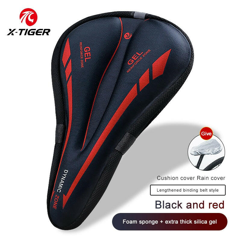 X-TIGER Bicycle Seat Cover 3D Sponge Polymer Soft Thickened Breathable Cycling Seat Mat Mountain Bicycle Saddle Seat Accessories-WAYBIKER