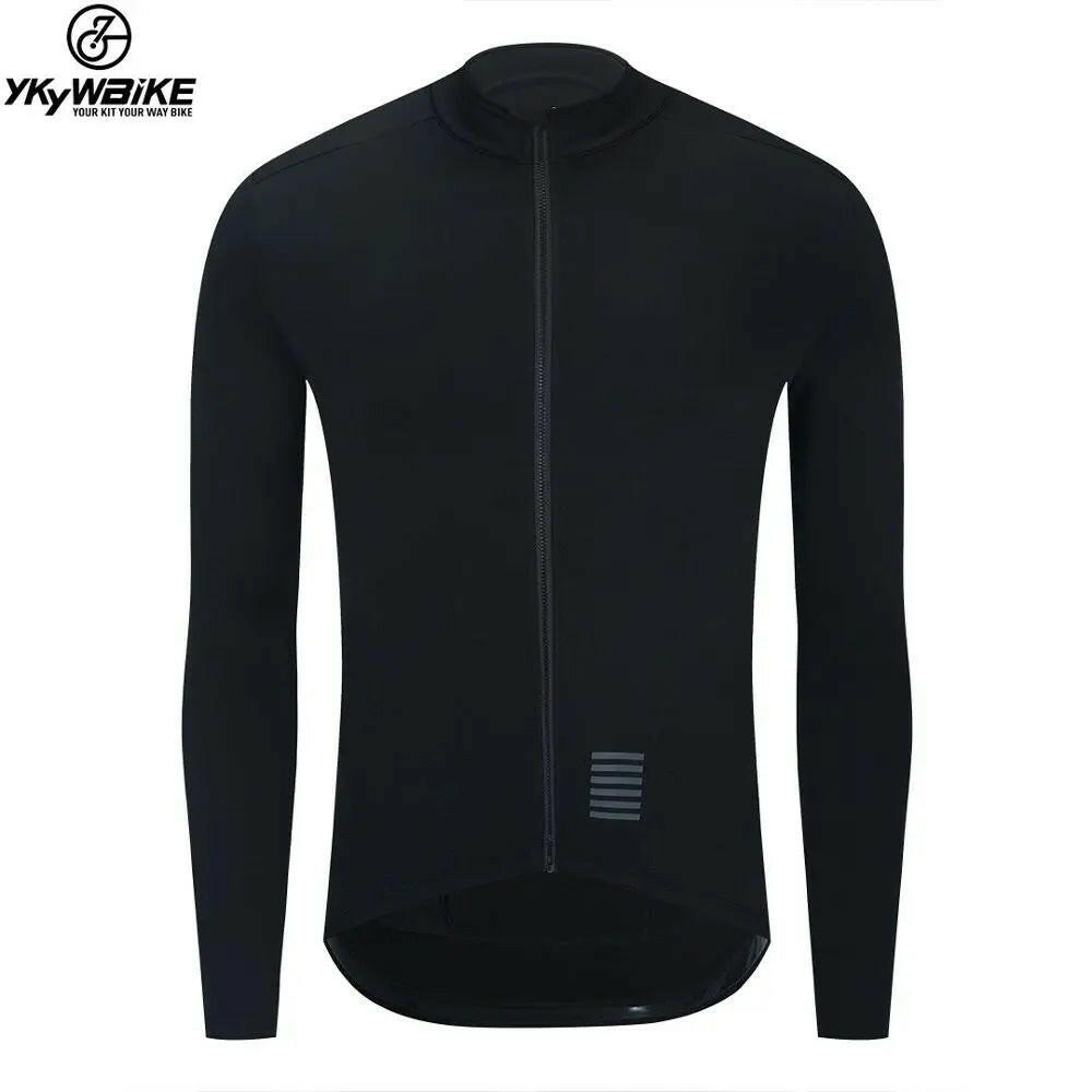 YKYWBIKE WINTER JACKET Thermal Fleece Men Cycling jacket Long Sleeve Cycling Bike Clothing  black 사이클링 겨울 재킷-WAYBIKER
