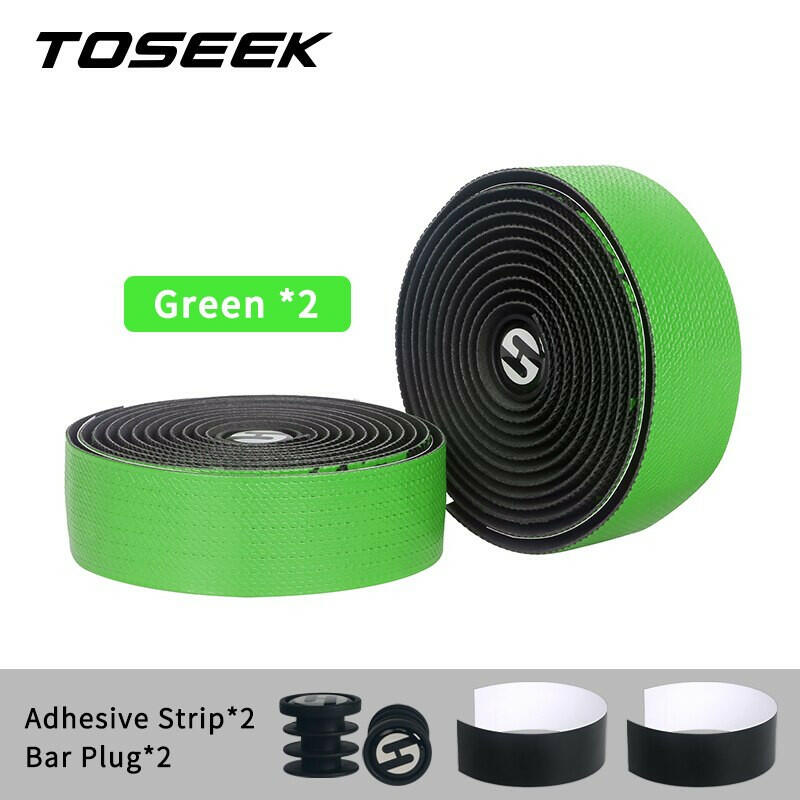 TOSEEK Bicycle Handlebar Tape Anti-Vibration PU EVA Bent Cycling Road Bike Tapes Racing Breathable Non-Slip Handle Bar Belt Wrap-WAYBIKER