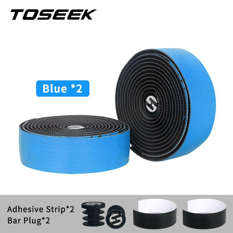 TOSEEK Bicycle Handlebar Tape Anti-Vibration PU EVA Bent Cycling Road Bike Tapes Racing Breathable Non-Slip Handle Bar Belt Wrap-WAYBIKER