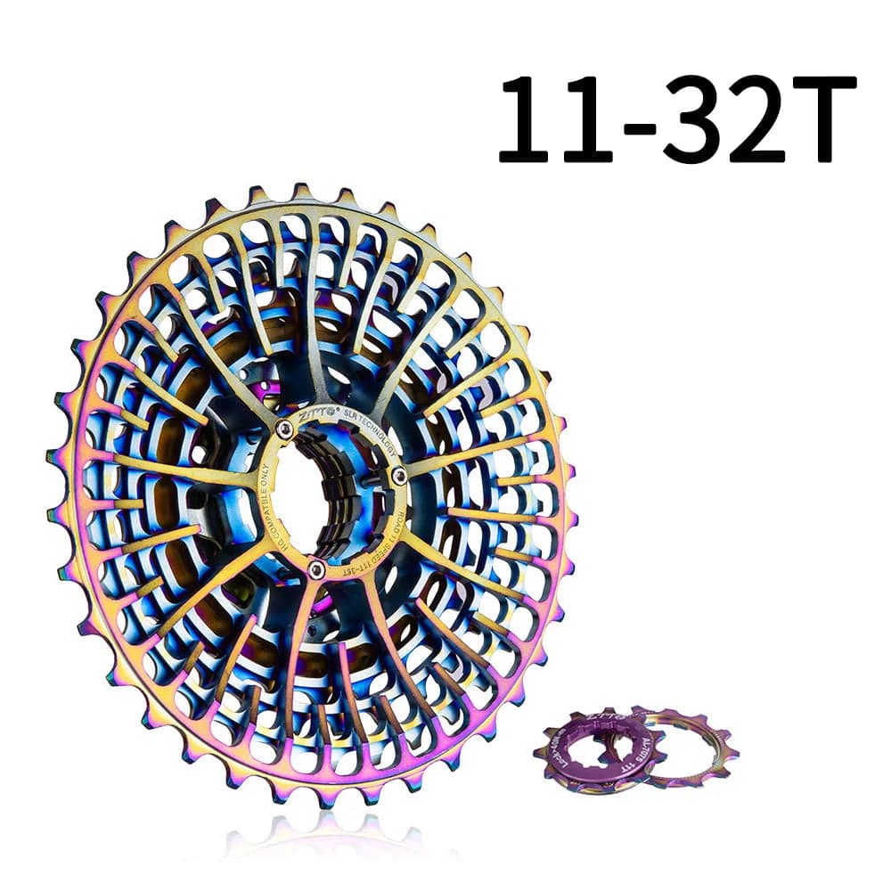 ZTTO Gravel Bike 11 Speed 11-36T UltraLight Cassette Road Bicycle Sprocket Colorful 11Speed 34T Rainbow K7 11v 32T 11-28T 105-WAYBIKER