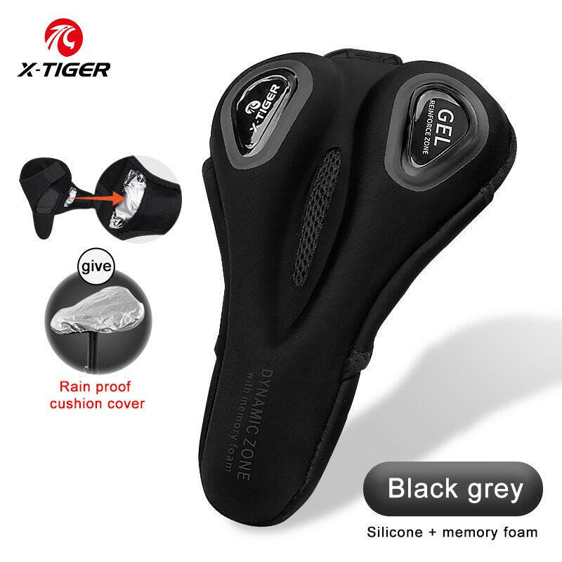 X-TIGER Bicycle Seat Cover 3D Sponge Polymer Soft Thickened Breathable Cycling Seat Mat Mountain Bicycle Saddle Seat Accessories-WAYBIKER