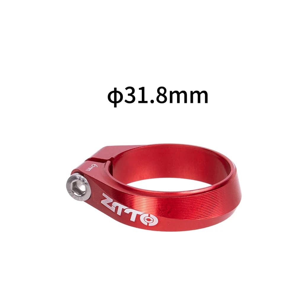 ZTTO CNC Seatpost Clamp 34.9mm High-strength Seat Post Tube Clip Thread lock Clamp 31.8MM Black Red For MTB Road Bike Bicycle-WAYBIKER