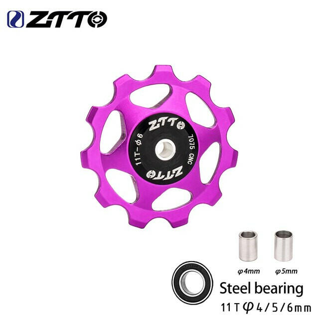 ZTTO MTB Bicycle Rear Derailleur Jockey Wheel 11T 13T Steel Bearing Pulley AL7075 CNC Road Bike Guide Roller Idler 4mm 5mm 6mm-WAYBIKER