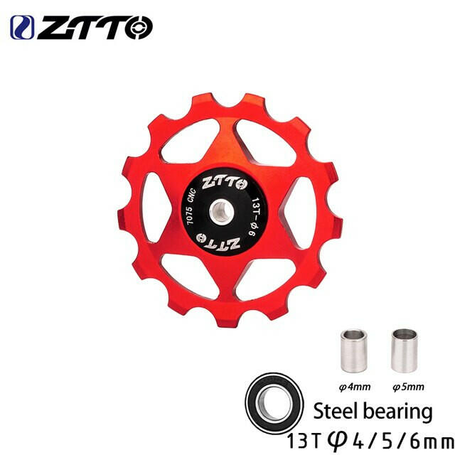 ZTTO MTB Bicycle Rear Derailleur Jockey Wheel 11T 13T Steel Bearing Pulley AL7075 CNC Road Bike Guide Roller Idler 4mm 5mm 6mm-WAYBIKER