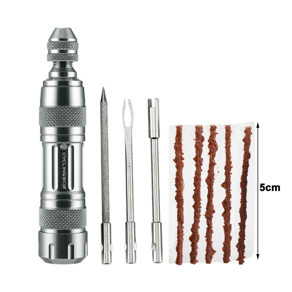 Bicycle Tubeless Tire Repair Tools Kit Mini MTB Road Bike Tyre Plug Puncture Flat Fix Patch Drill Portable Sealant Rubber Stripe-WAYBIKER