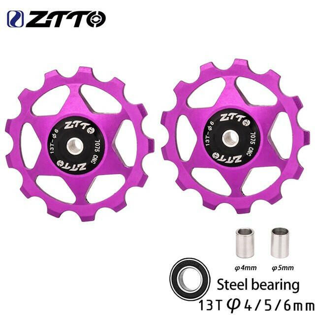 ZTTO MTB Bicycle Rear Derailleur Jockey Wheel 11T 13T Steel Bearing Pulley AL7075 CNC Road Bike Guide Roller Idler 4mm 5mm 6mm-WAYBIKER