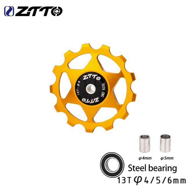 ZTTO MTB Bicycle Rear Derailleur Jockey Wheel 11T 13T Steel Bearing Pulley AL7075 CNC Road Bike Guide Roller Idler 4mm 5mm 6mm-WAYBIKER